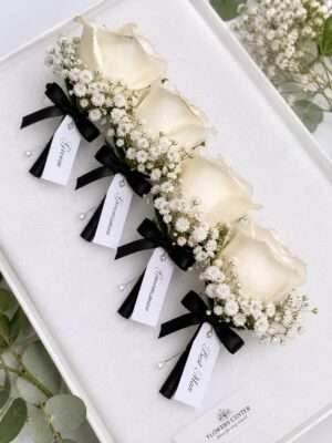 PREMIUM WHITE ROSE BOUTONNIERE